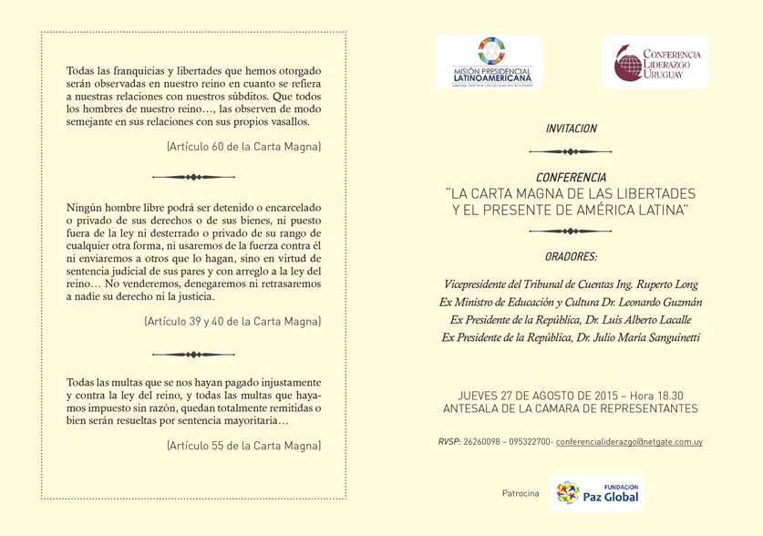 Conferencia. La Carta Magna de las libertades y el presente de América Latina